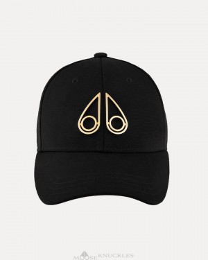 Baseball caps Moose Knuckles Hollow Logo Cap Femme Noir | XHMID-5126