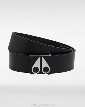 Ceintures Moose Knuckles Logo Icon Belt Homme Argent | ZPIJX-5264