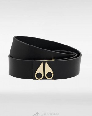 Ceintures Moose Knuckles Logo Icon Belt Femme Doré | TNCPD-0976