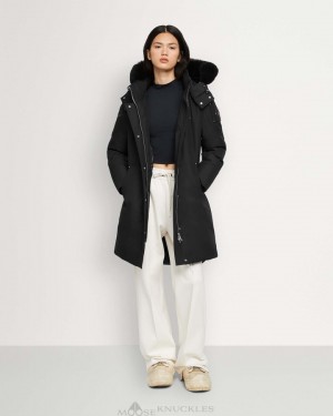 Parkas Moose Knuckles Cloud Parka Shearling Femme Noir Noir | GOTFV-8674