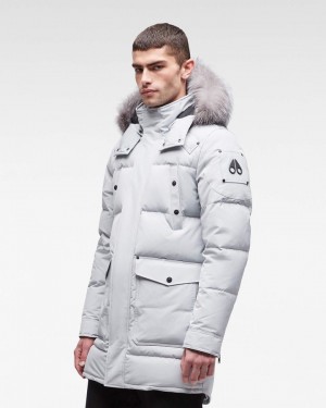 Parkas Moose Knuckles Onyx Big Ridge Parka Homme Gray Birch / Frost Fox Fur | SLCBY-8963