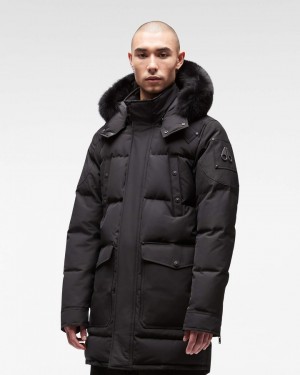 Parkas Moose Knuckles Onyx Big Ridge Parka Homme Noir Noir | FUIBY-1842