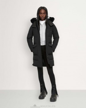 Parkas Moose Knuckles Onyx Causapscal Parka Femme Noir Noir | SNQLD-2863