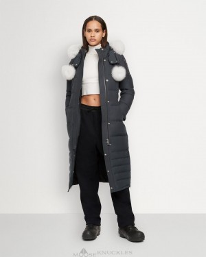 Parkas Moose Knuckles Original Saskatchewan Parka Fur Femme Granite / Natural Fox Fur | TOQGX-1927