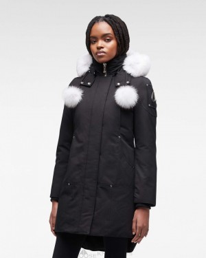 Parkas Moose Knuckles Original Stirling Parka Fur Femme Noir | BWIES-6917