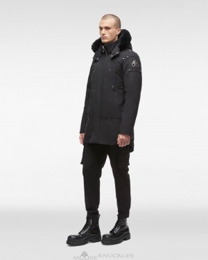 Parkas Moose Knuckles Original Stirling Parka Shearling Homme Noir | QMZGX-0829