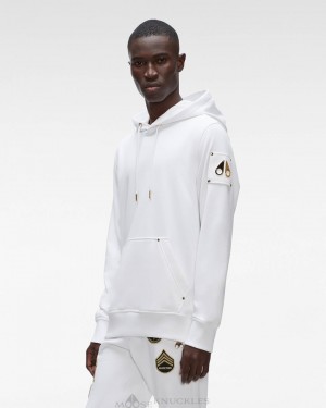 Sweats Moose Knuckles Martense Hoodie Homme Blanche | CTROD-4275