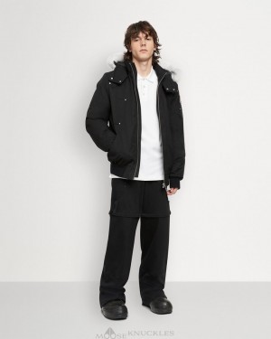 Veste Bombers Moose Knuckles Original Ballistic Bomber Shearling Homme Noir | DWLHB-7839