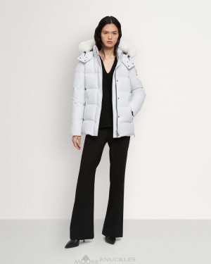 Vestes Moose Knuckles Cloud 3q Jacket Shearling Femme Milky Way / Natural Shearling | LCUNO-3802