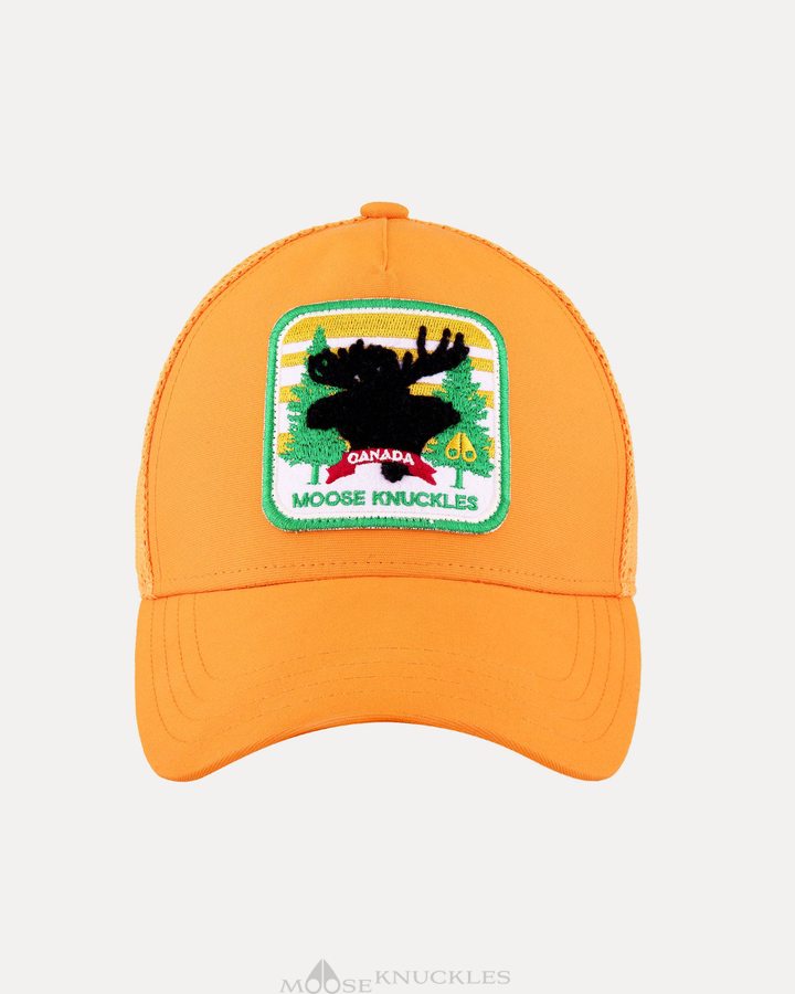 Baseball caps Moose Knuckles Canadiana Patch Cap Homme Orange | JTCEY-2396