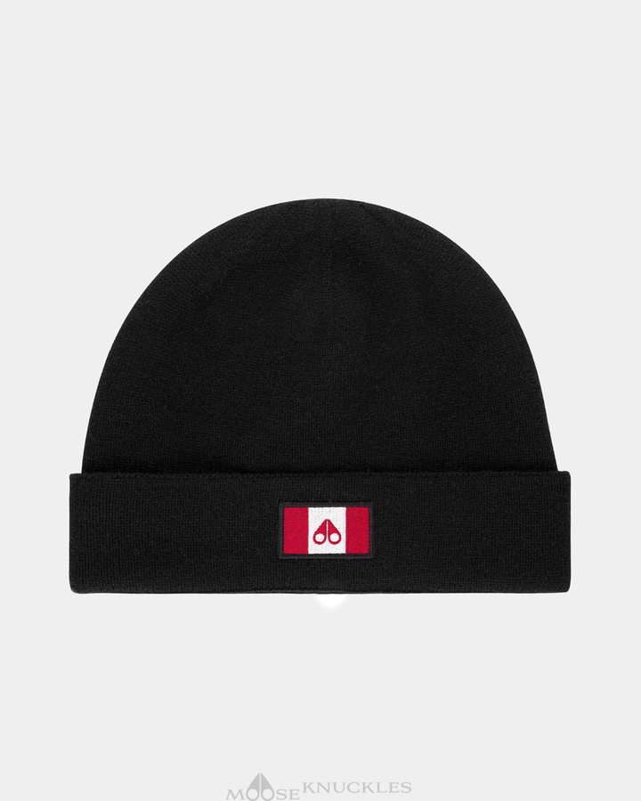 Chapeau Moose Knuckles Ferris Beanie Homme Noir | HGAIS-3917