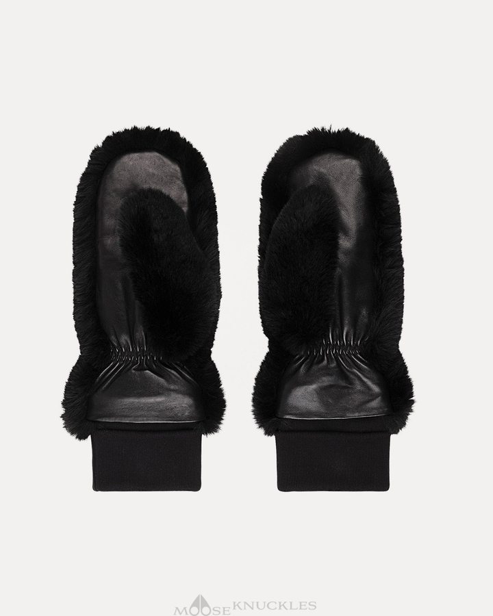 Gant Moose Knuckles Cheever Mittens Femme Noir | PANKV-8461