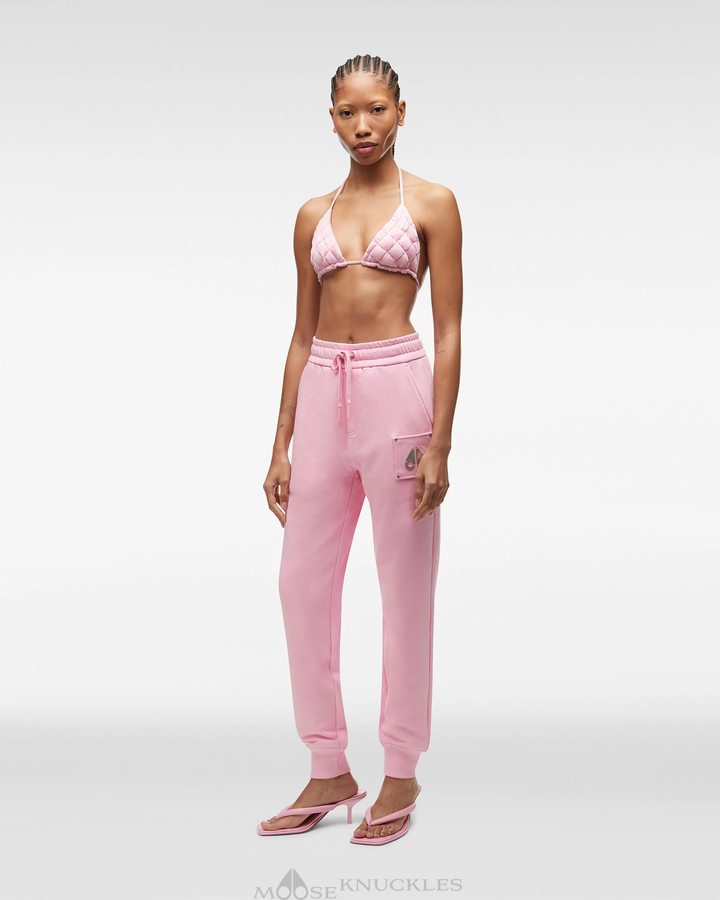 Pantalons Moose Knuckles Brooklyn Jogger Femme Rose | IVRUP-4193