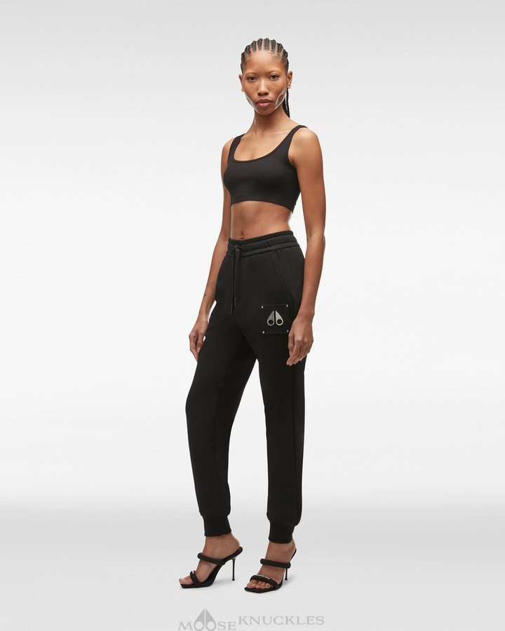 Pantalons Moose Knuckles Brooklyn Jogger Femme Noir | ODHAY-8560