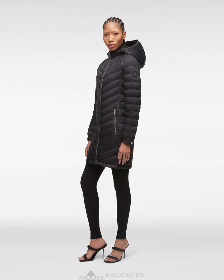 Parkas Moose Knuckles Air Down Parka Femme Noir | FYRHO-8029