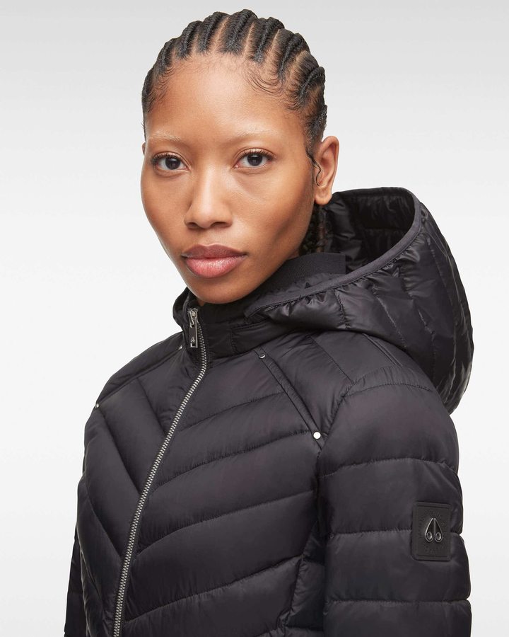 Parkas Moose Knuckles Air Down Parka Femme Noir | FYRHO-8029