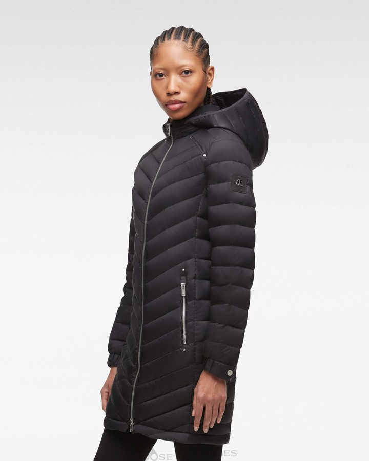 Parkas Moose Knuckles Air Down Parka Femme Noir | FYRHO-8029