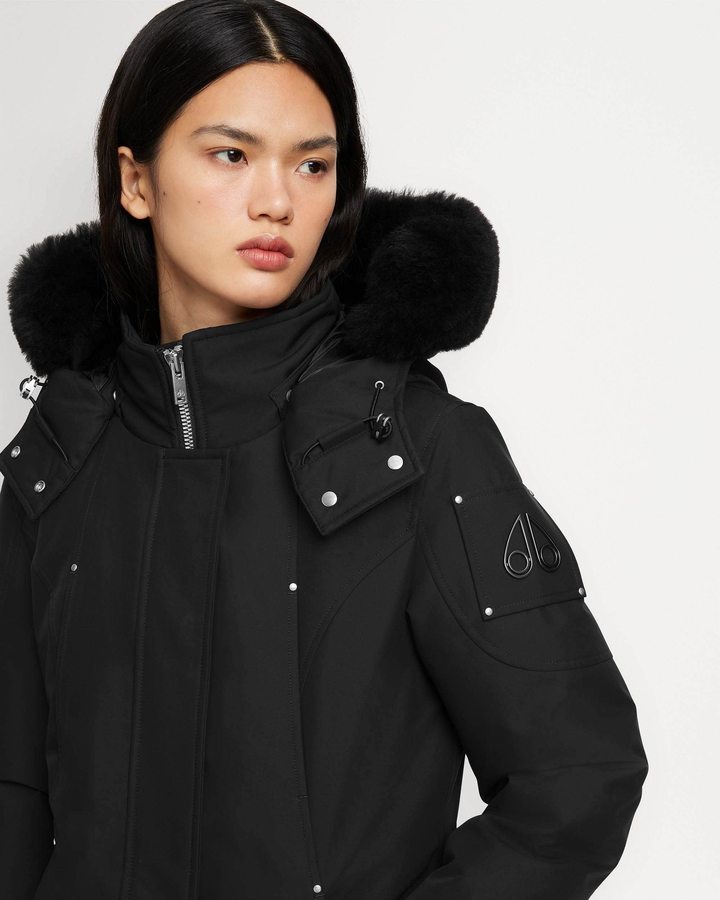 Parkas Moose Knuckles Cloud Parka Shearling Femme Noir Noir | GOTFV-8674