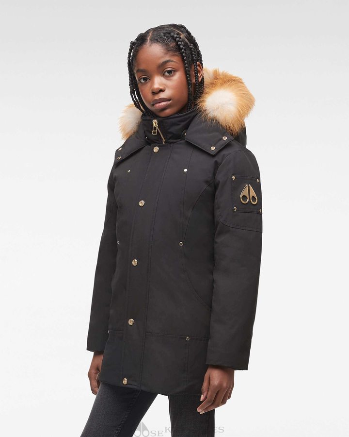 Parkas Moose Knuckles Gold Parka Enfant Noir Doré | TZPYC-7651