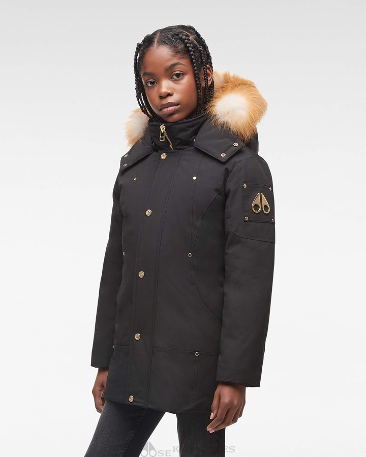 Parkas Moose Knuckles Gold Parka Enfant Noir Doré | TZPYC-7651