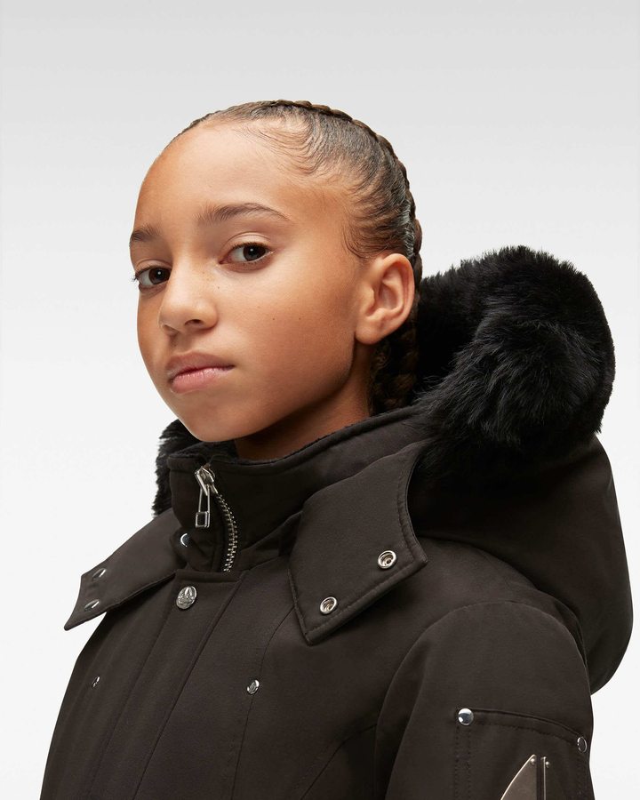 Parkas Moose Knuckles Neoshear Parka Enfant Noir Noir | MYFJP-3276