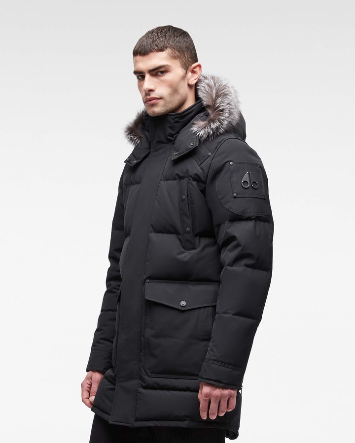 Parkas Moose Knuckles Onyx Big Ridge Parka Homme Noir | NTSXG-4126