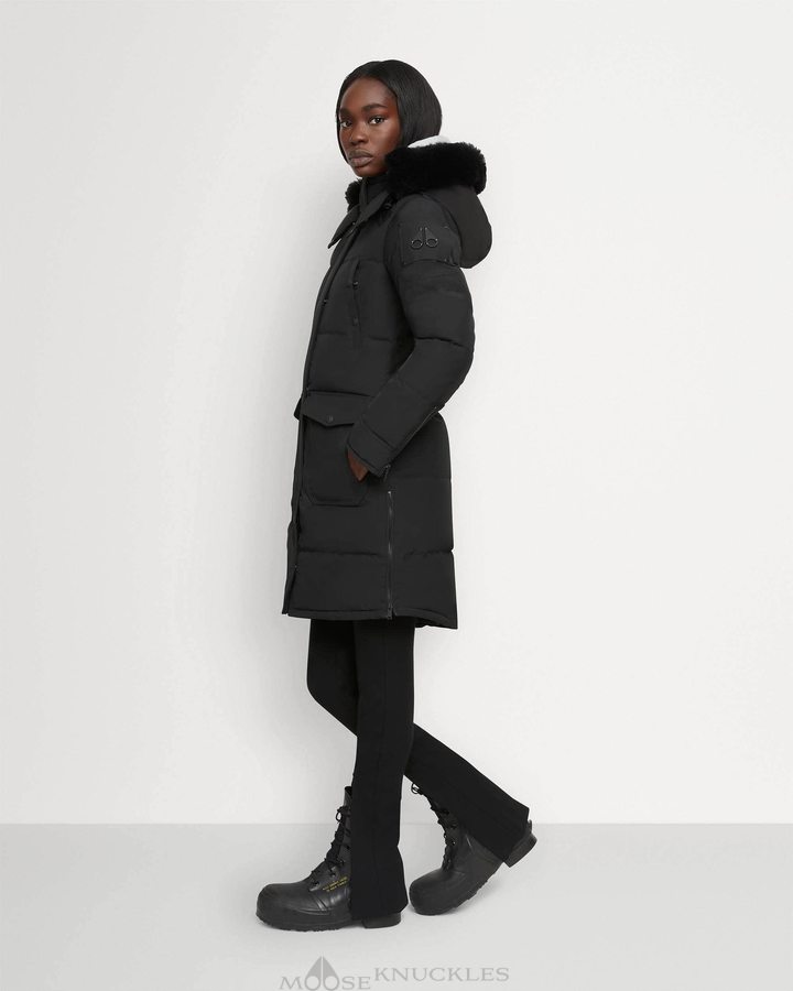 Parkas Moose Knuckles Onyx Causapscal Parka Femme Noir Noir | SNQLD-2863