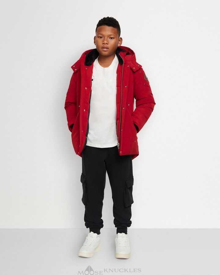 Parkas Moose Knuckles Original Parka Enfant Rouge Foncé | QNVXH-1423