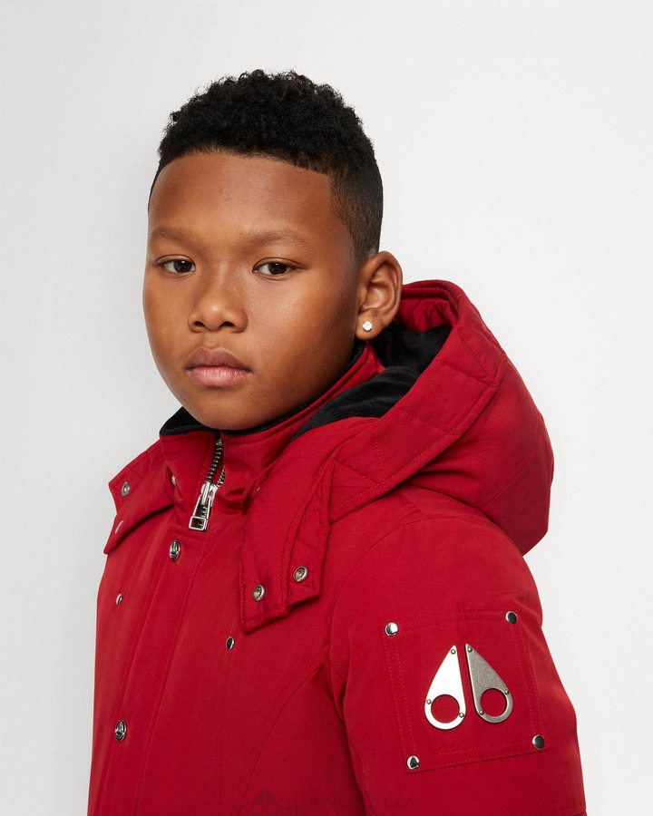 Parkas Moose Knuckles Original Parka Enfant Rouge Foncé | QNVXH-1423