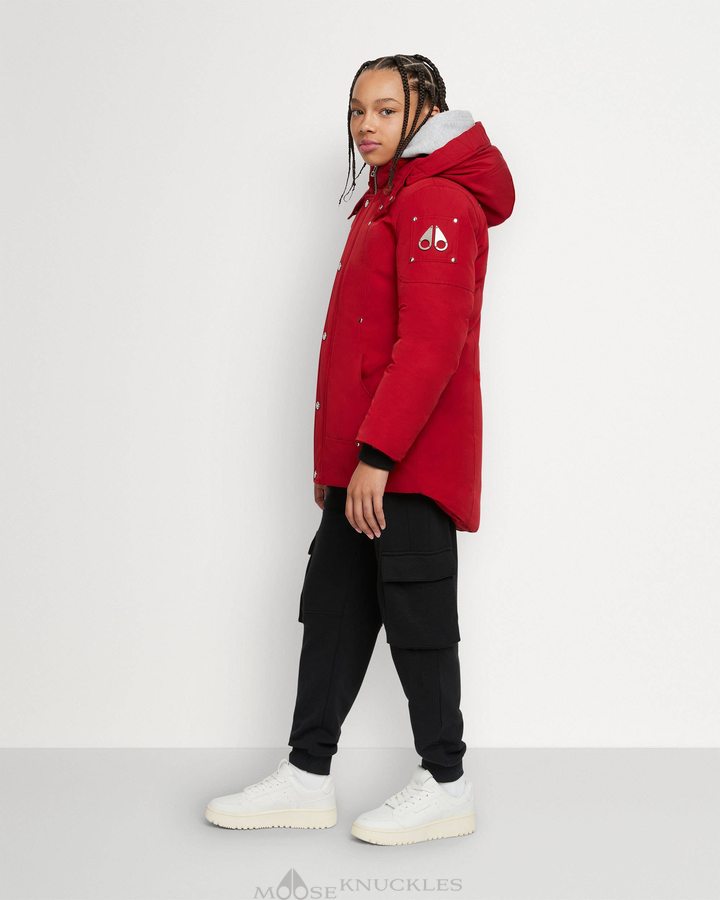 Parkas Moose Knuckles Original Parka Enfant Rouge Foncé | QNVXH-1423