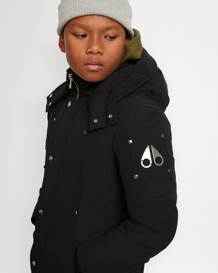 Parkas Moose Knuckles Original Parka Enfant Noir | QVWNH-8246