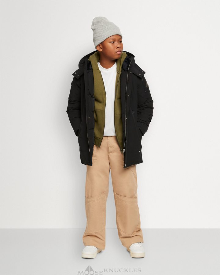 Parkas Moose Knuckles Original Parka Enfant Noir | QVWNH-8246