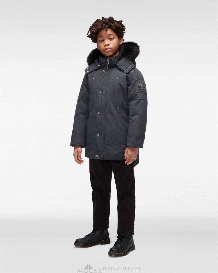 Parkas Moose Knuckles Original Parka Fur Enfant Noir | KNOAX-4697