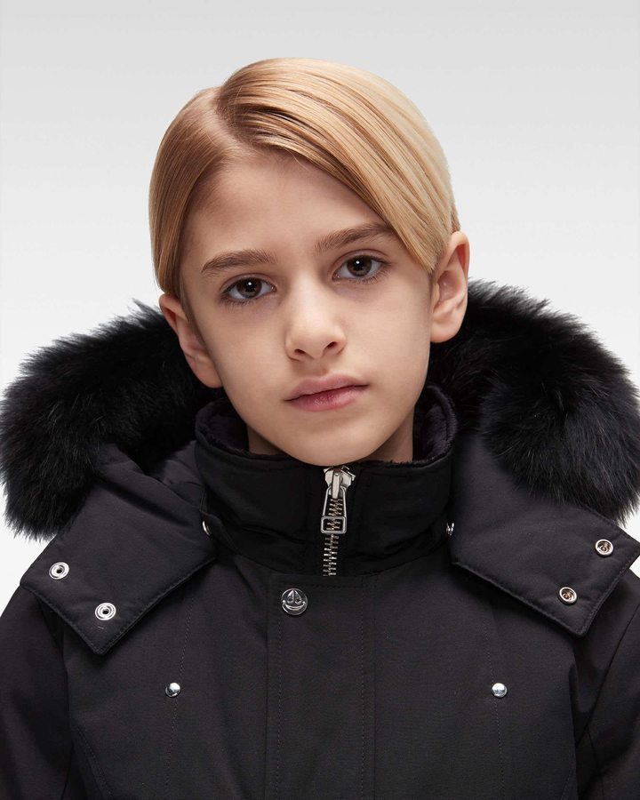 Parkas Moose Knuckles Original Parka Fur Enfant Noir Noir | LPAVX-0259