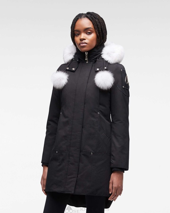 Parkas Moose Knuckles Original Stirling Parka Fur Femme Noir | BWIES-6917