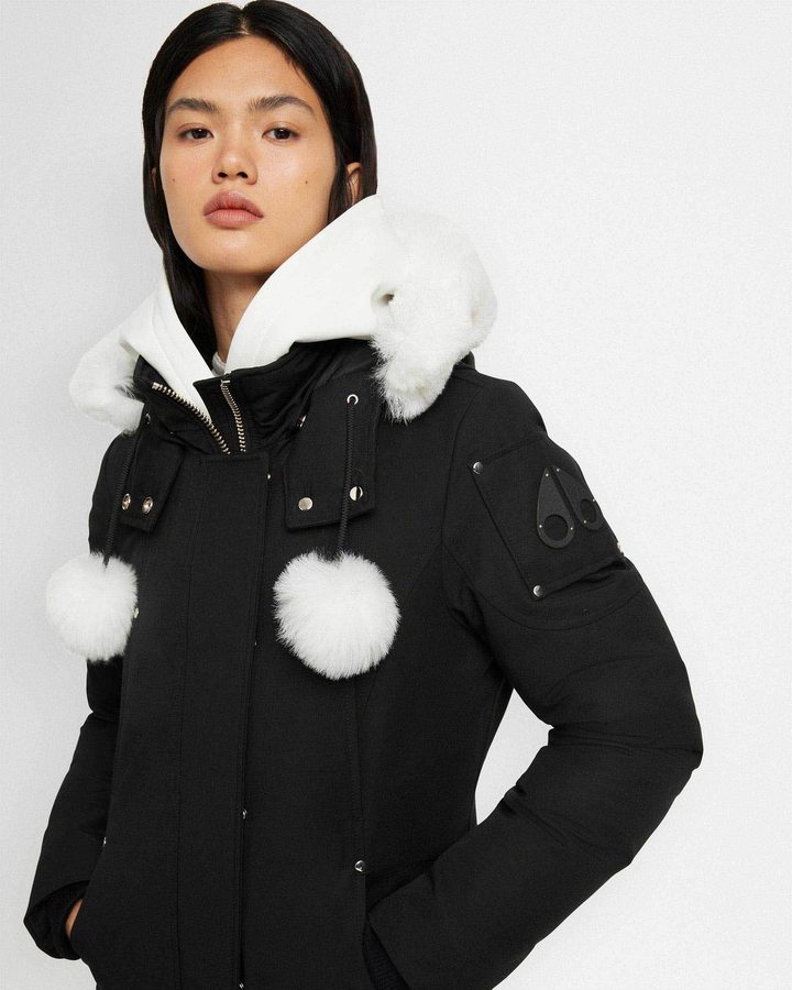 Parkas Moose Knuckles Original Stirling Parka Shearling Femme Noir | YXKUN-7042