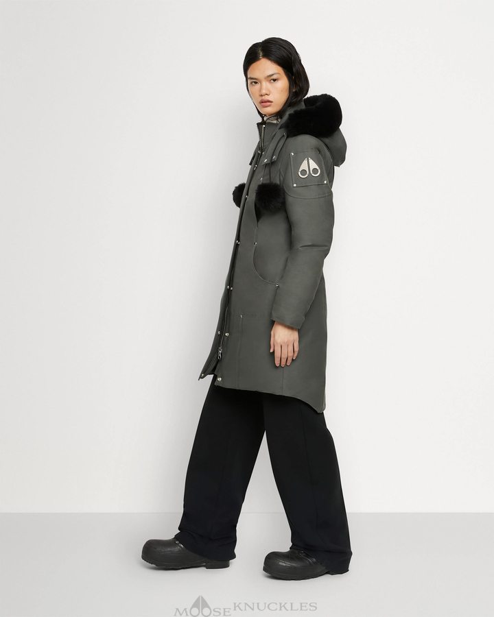 Parkas Moose Knuckles Original Stirling Parka Shearling Femme Noir | AJPHL-3290