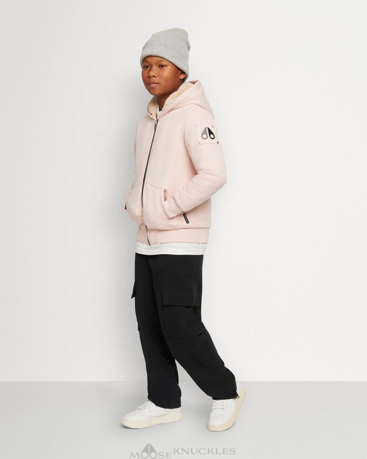 Sweat a Capuche Moose Knuckles Classic Bunny Enfant Rose | FZANQ-6984