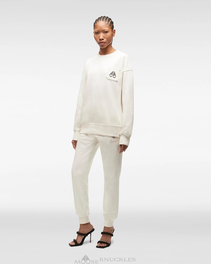 Sweats Moose Knuckles Brooklyn Crew Neck Femme Plaster | AEBCZ-8362