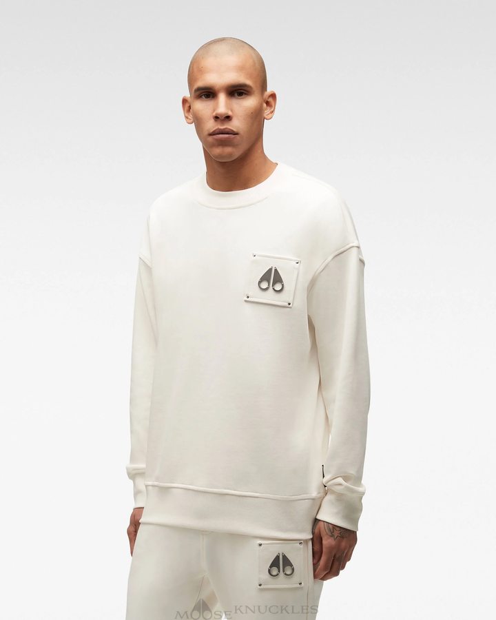 Sweats Moose Knuckles Brooklyn Crew Neck Homme Plaster | MXIUY-0981