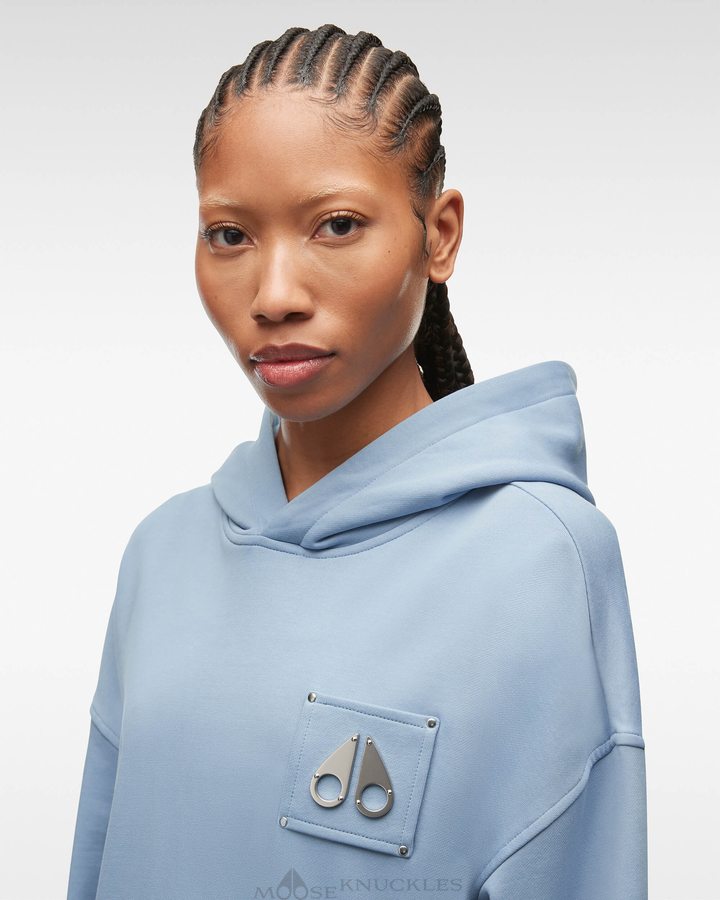 Sweats Moose Knuckles Brooklyn Hoodie Femme Bleu | NPDSE-0769