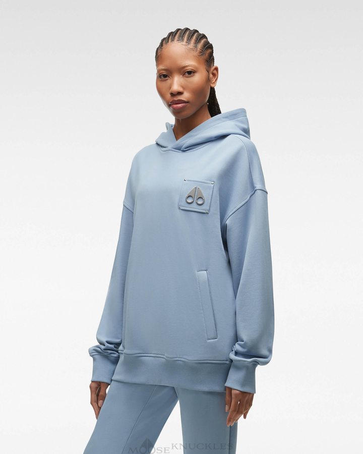 Sweats Moose Knuckles Brooklyn Hoodie Femme Bleu | NPDSE-0769