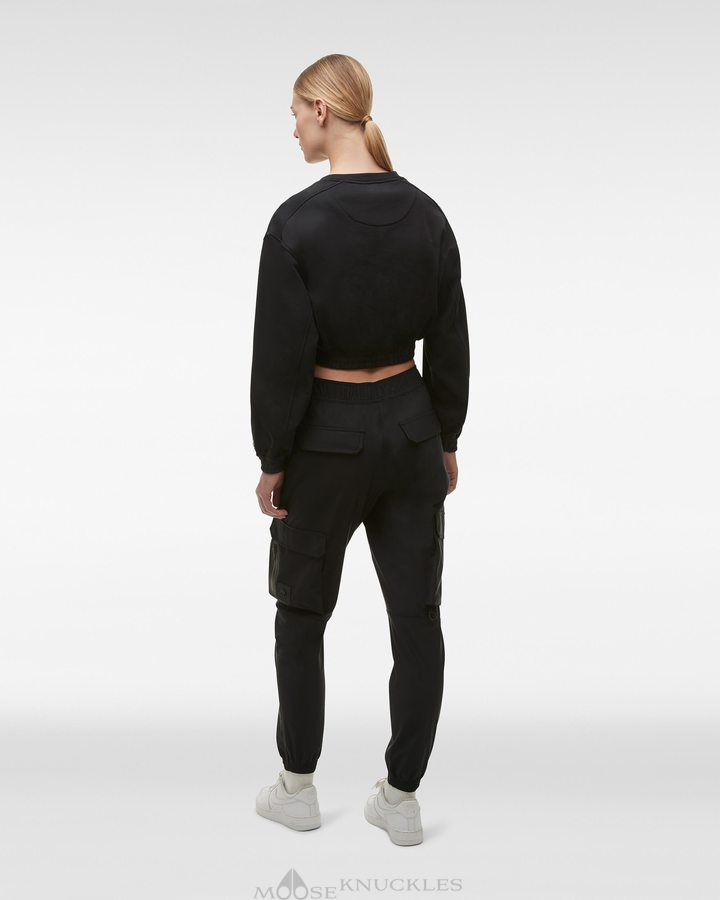 Sweats Moose Knuckles Carlaw Sweatshirt Femme Noir | QNMZT-9854