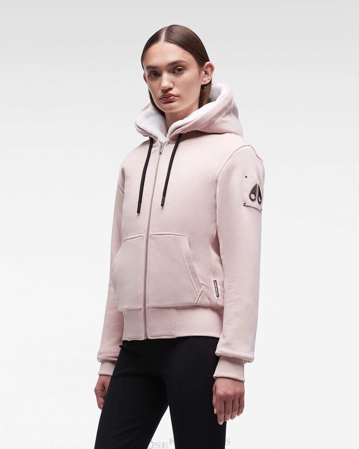 Sweats Moose Knuckles Classic Bunny Femme Rose Blanche | SJOVB-7968