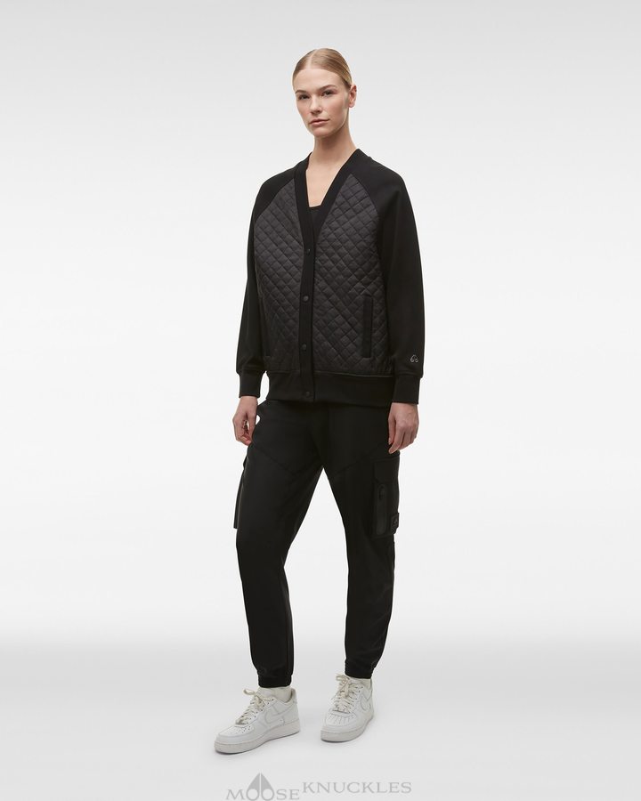 Sweats Moose Knuckles Oakwood Cardigan Femme Noir | KSVLA-1603