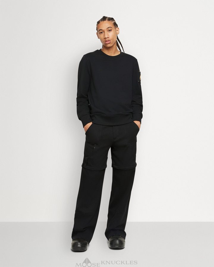 Sweats Moose Knuckles Snyder Crew Neck Homme Noir | DSQFT-9471