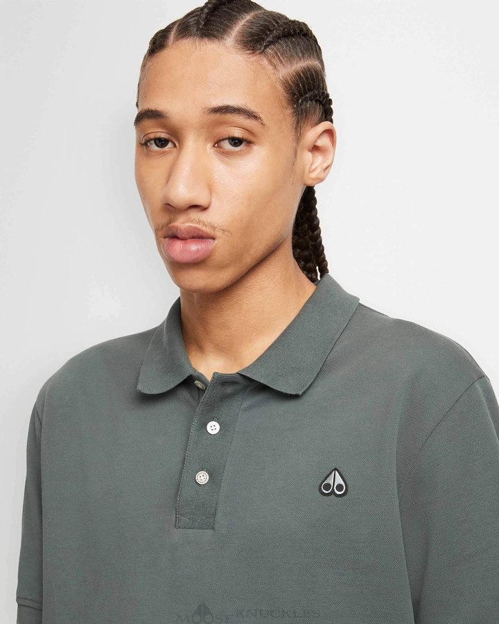 Tees Moose Knuckles Pique Polo Homme Forest Hill | RAKZU-5379