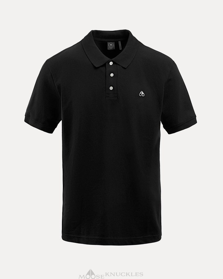 Tees Moose Knuckles Pique Polo Homme Noir | HQAJV-3591