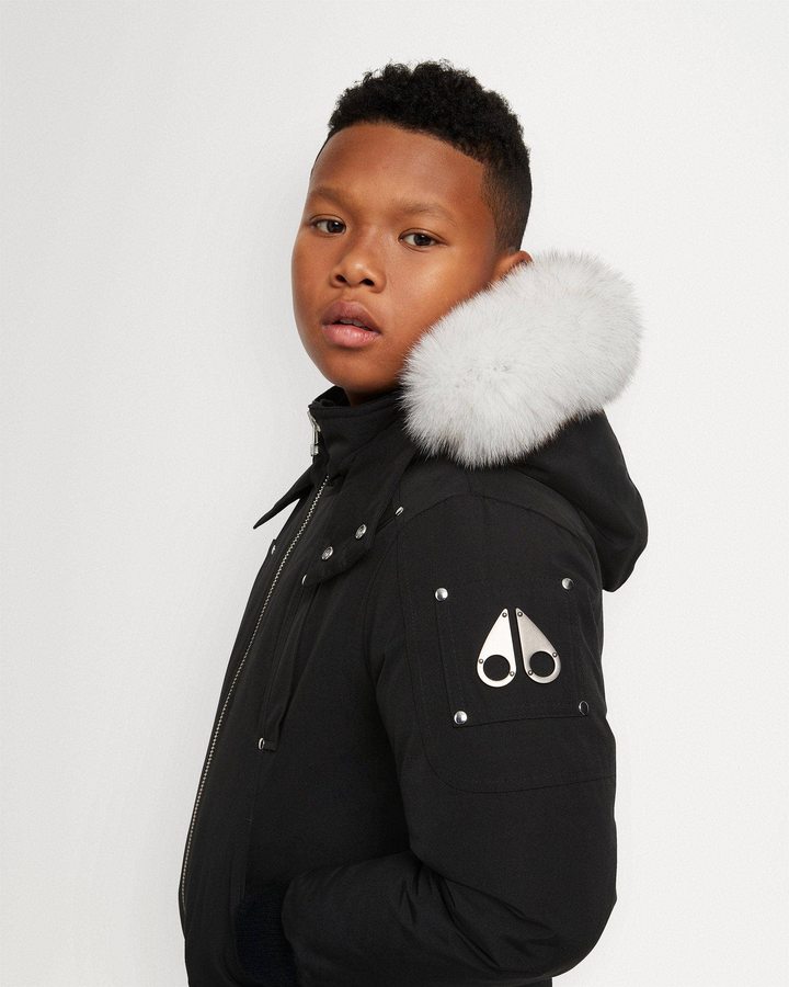 Veste Bombers Moose Knuckles Bomber Shearling Enfant Noir | YVXSG-5426