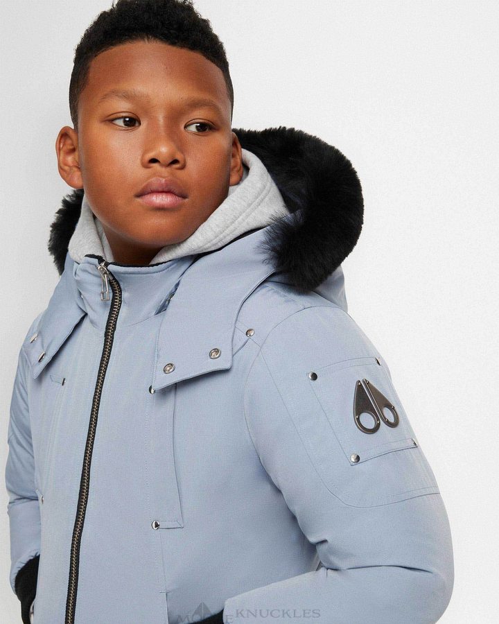 Veste Bombers Moose Knuckles Bomber Shearling Enfant Noir | ULVGM-5319